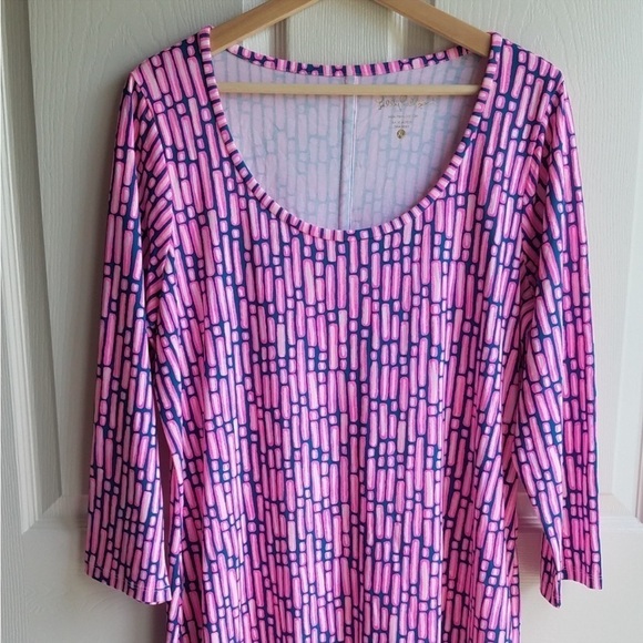 Lilly Pullitzer Slathouse Stripe Engineer Beacon T shirt dress XL - Picture 3 of 5